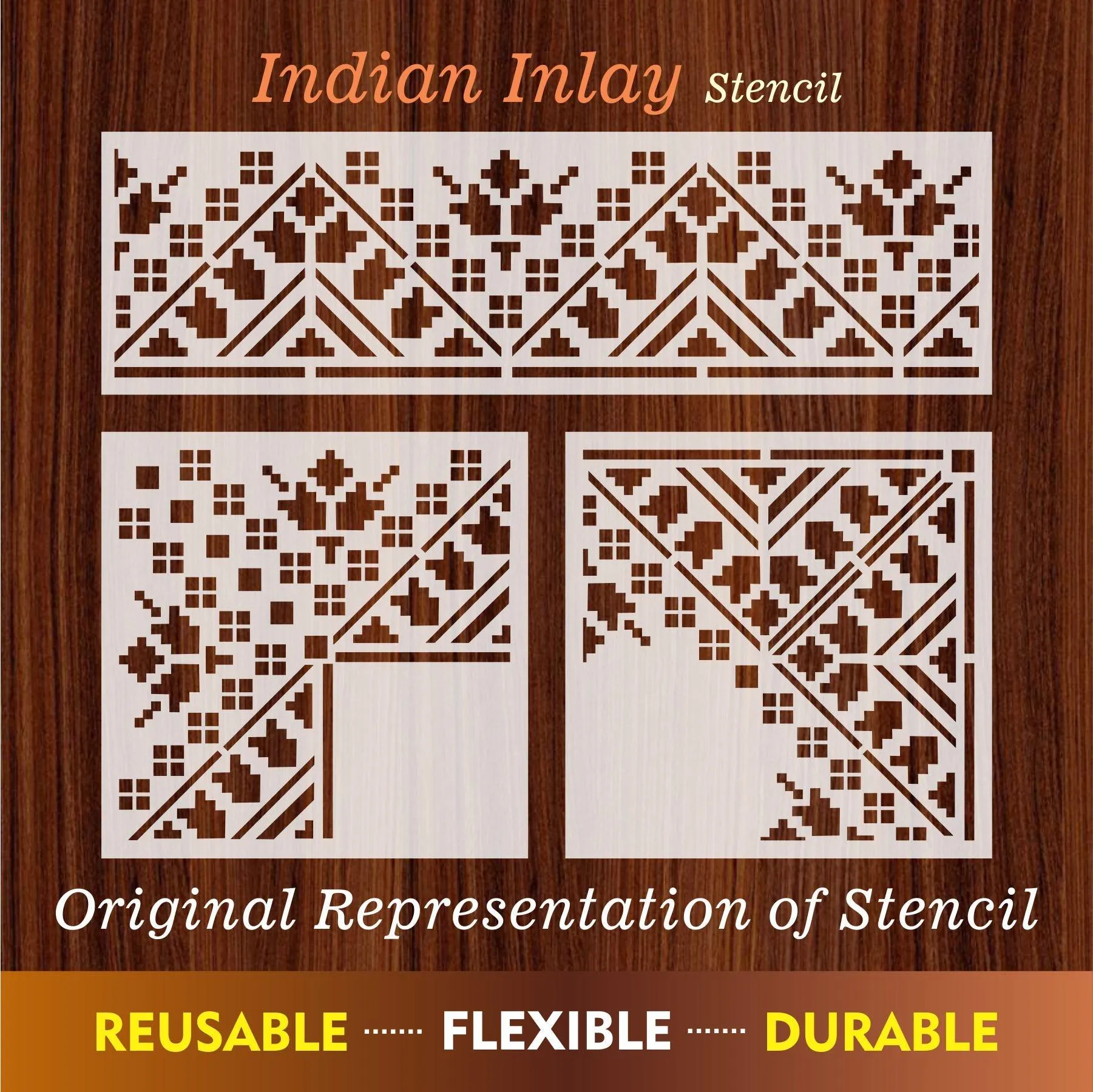 Indian Inlay(furniture and fabric) Reusable Stencil For Canvas And Wall Painting.ID#462