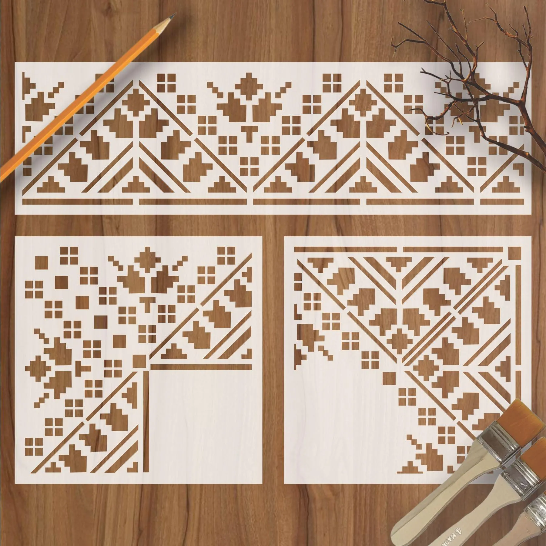 Indian Inlay(furniture and fabric) Reusable Stencil For Canvas And Wall Painting.ID#462