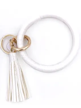 KC-8845 Crocodile White Wristlet Key Chain