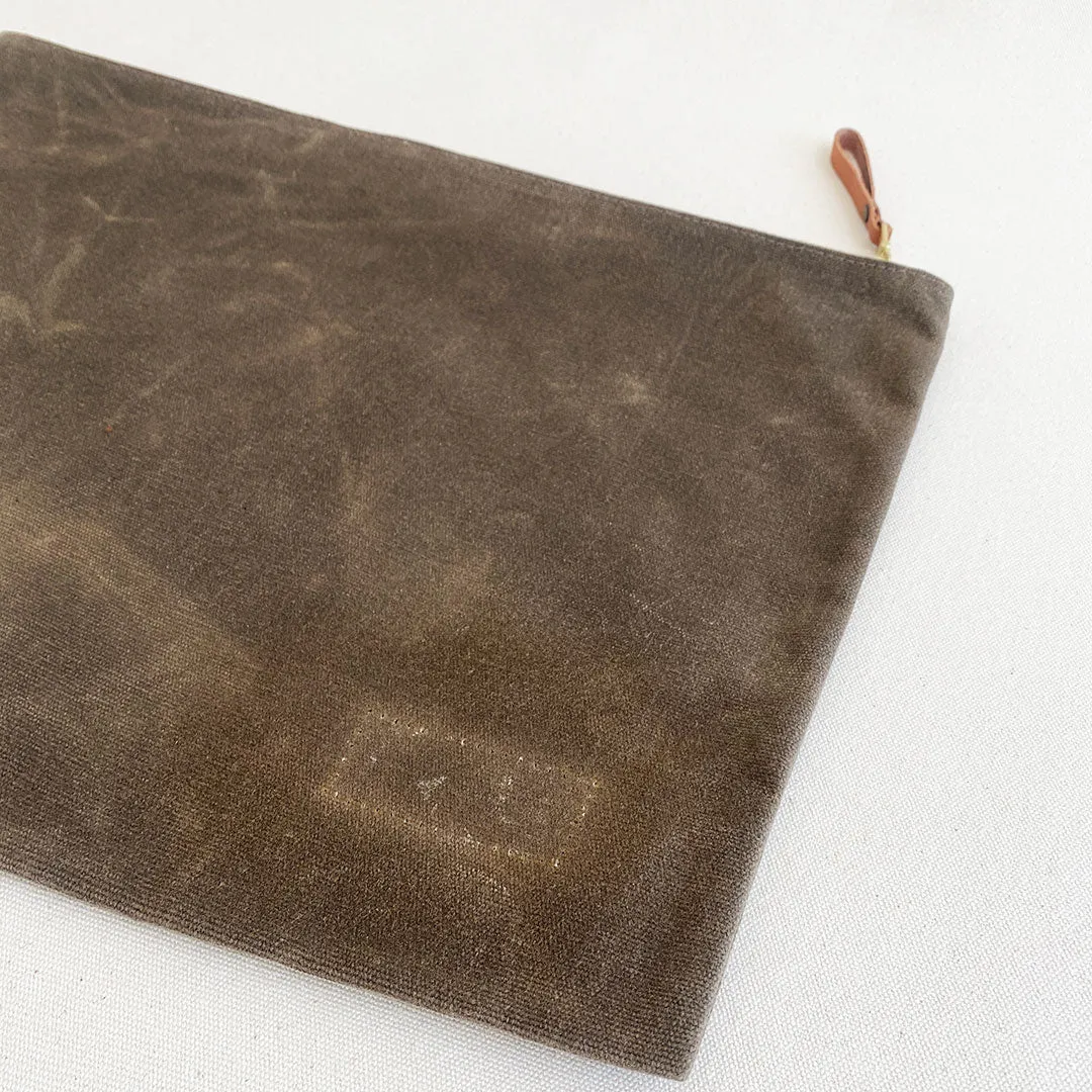 Large Waxed Canvas Zip Folio #111
