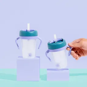 Little Stackers Weighted Straw Sippy Cup - 2pk - Green/Purple
