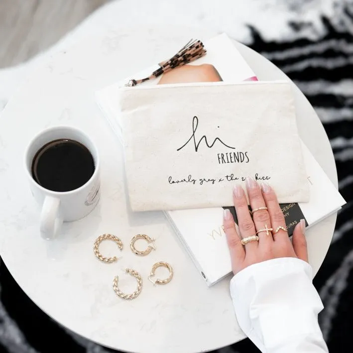 Loverly Hi Friends Canvas Pouch
