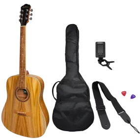 Martinez '41 Series' Dreadnought Acoustic Guitar Pack (Jati-Teakwood)
