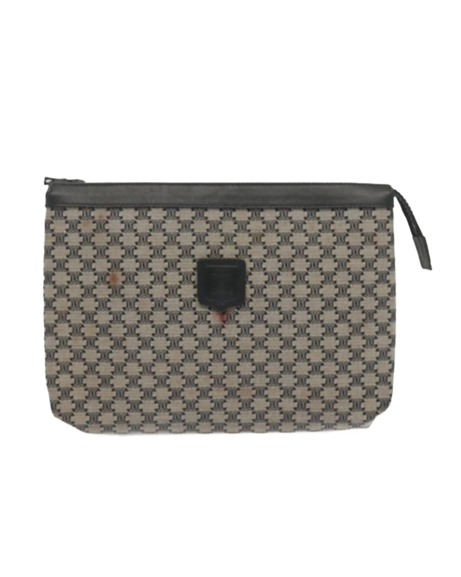 Navy Macadam Canvas Clutch Bag