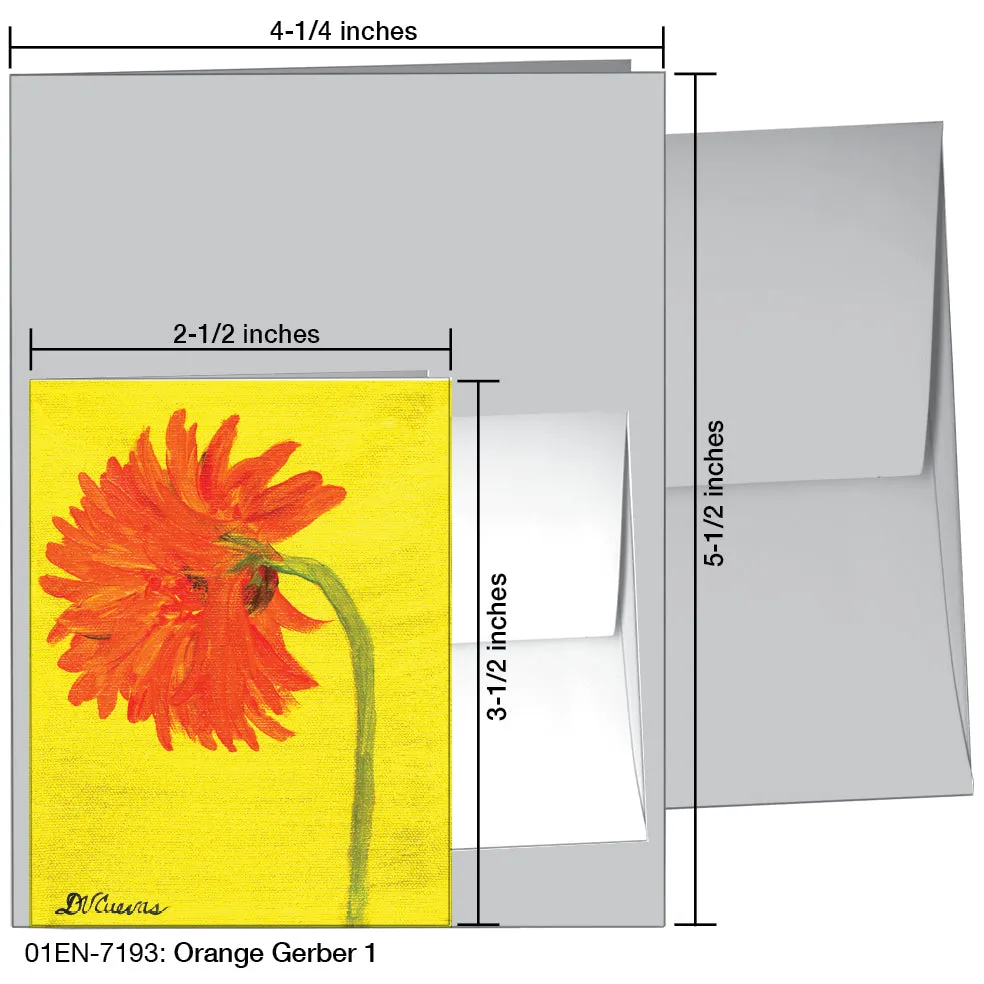 Orange Gerber 1, Greeting Card (7193)