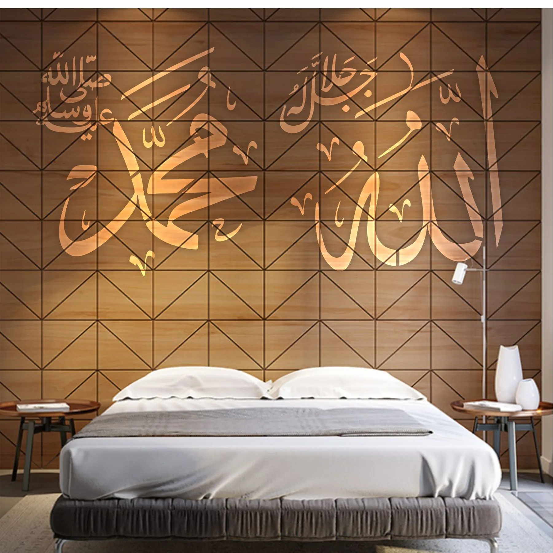 Pack of 2 Pcs Calligraphy Islamic Reusable Stencil for Canvas and wall painting.ID# 409