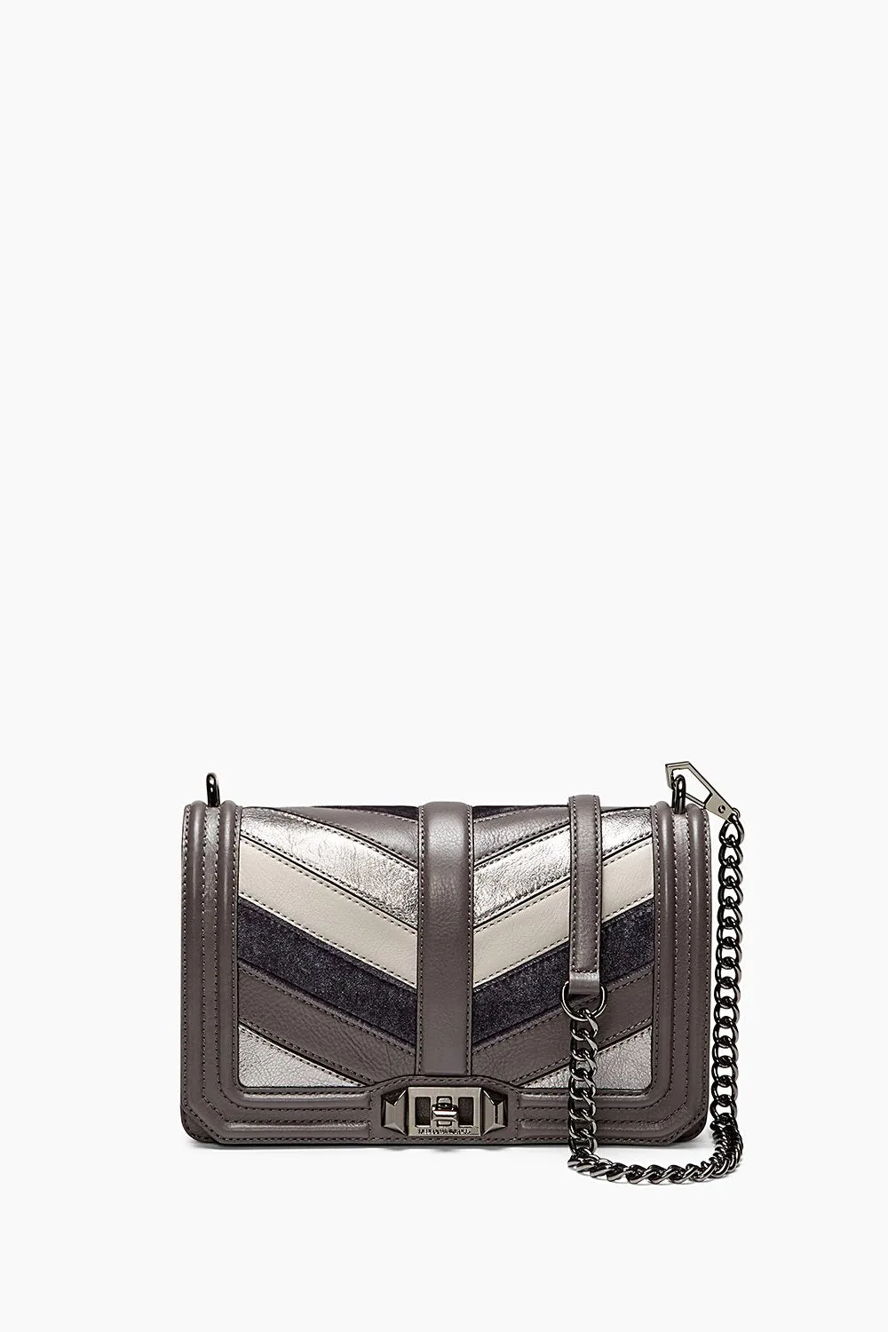 Patchwork Chevron Quilted Love Crossbody