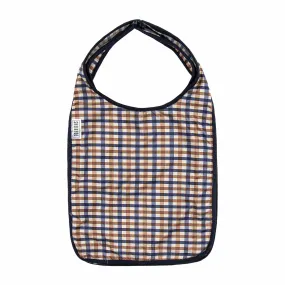 Pop Tote - Check Print Tote with Piping