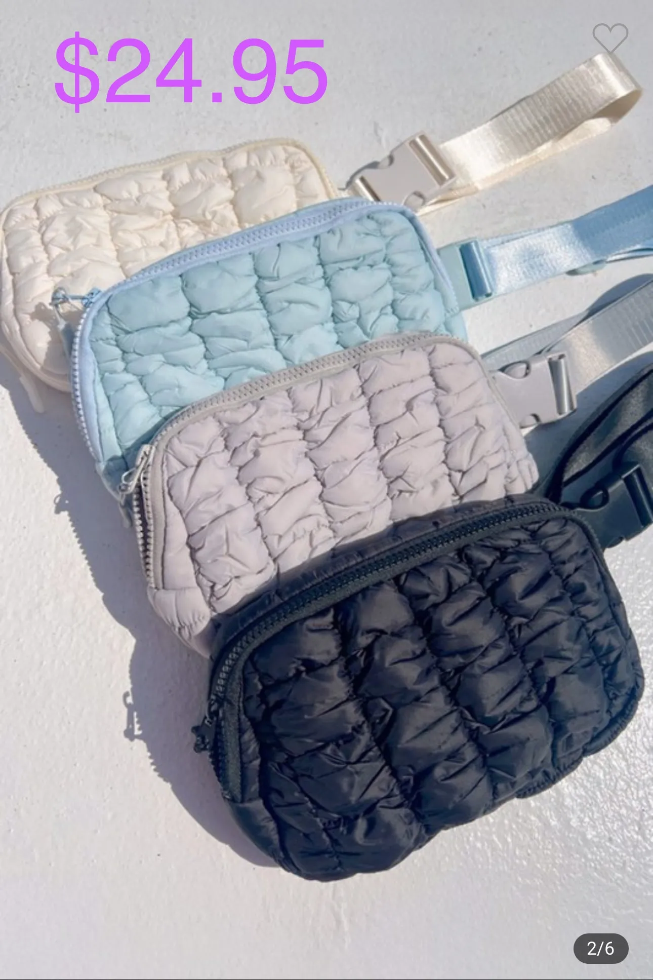 Quilted Puffer Belt Bag Fanny Pack
