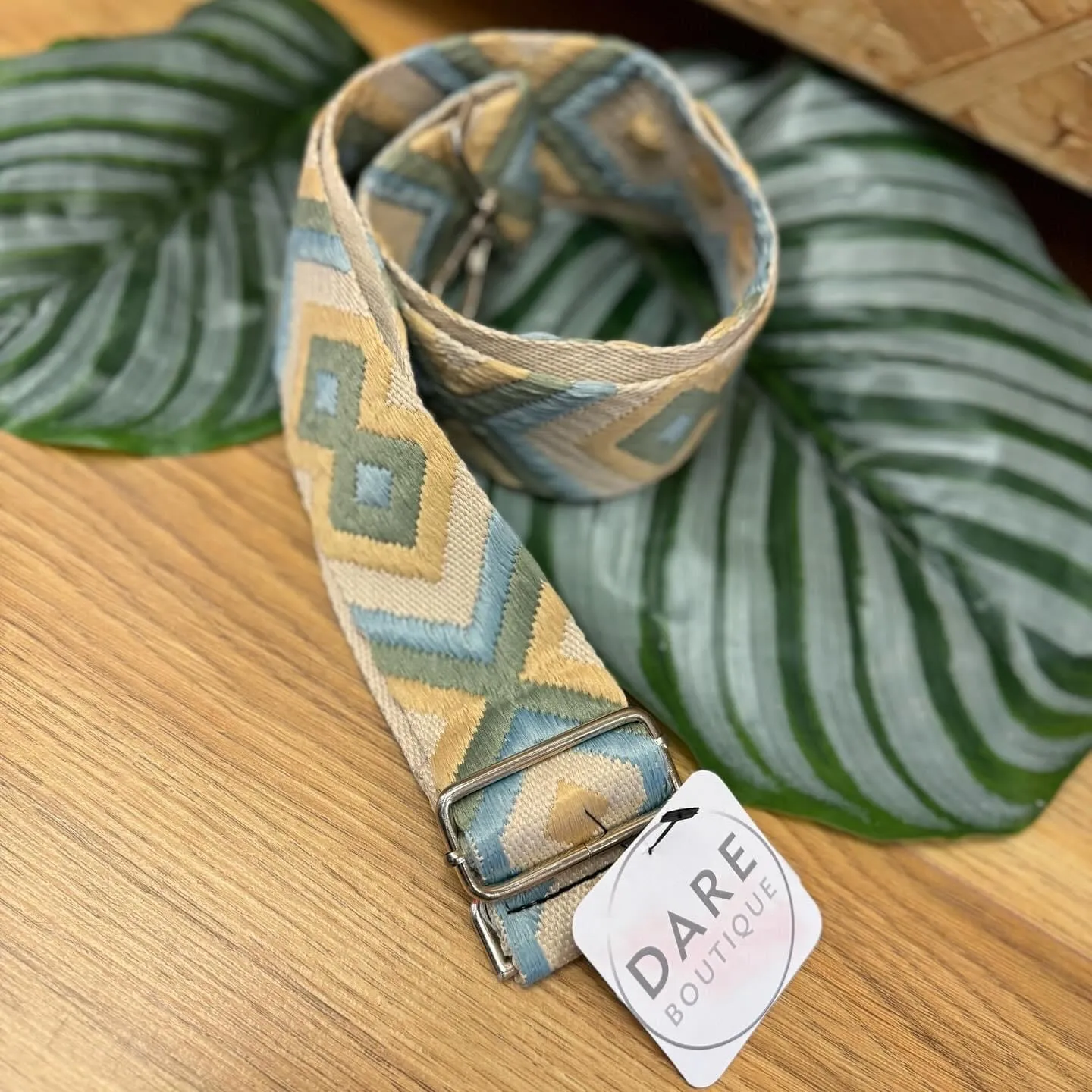 Replaceable Handbag Strap - Aztec pale blue