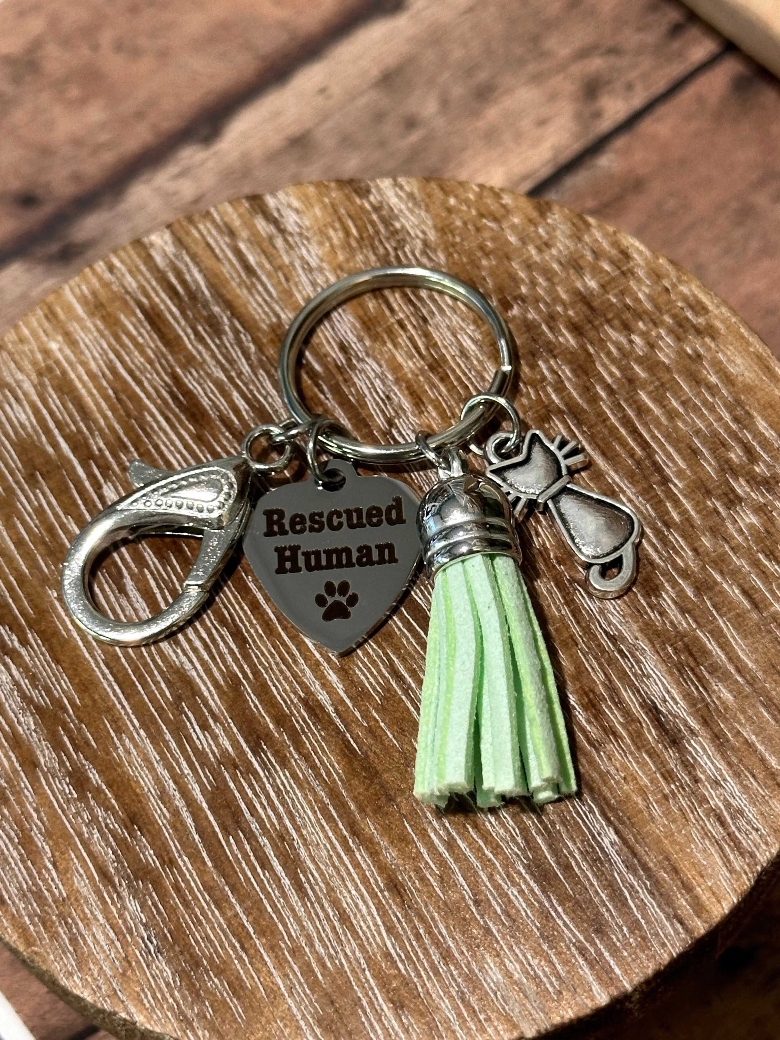 RESCUED HUMAN Purse Charm/Key Chain