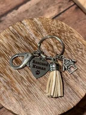 RESCUED HUMAN Purse Charm/Key Chain