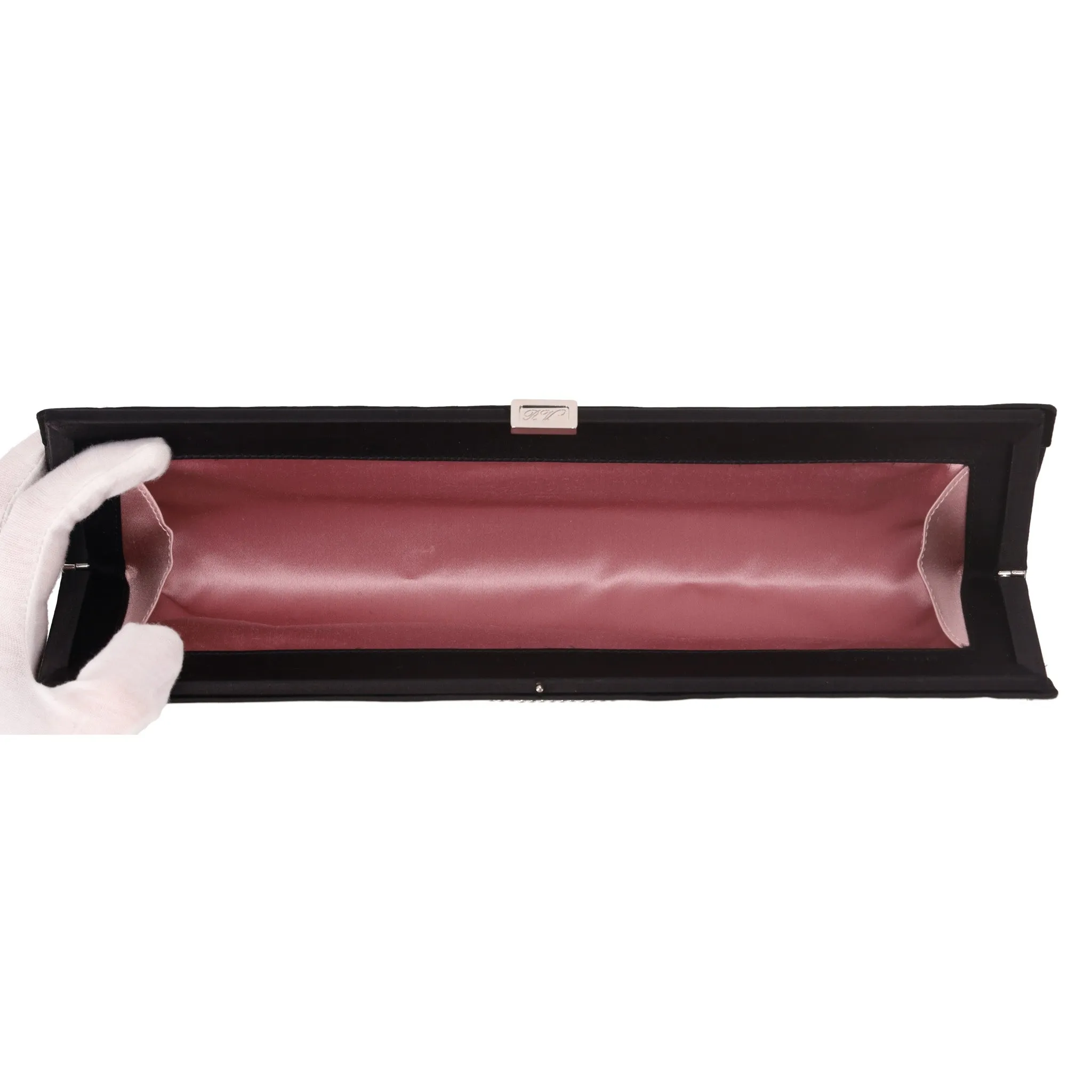 Roger Vivier Crystal Embellished Satin Clutch Bag
