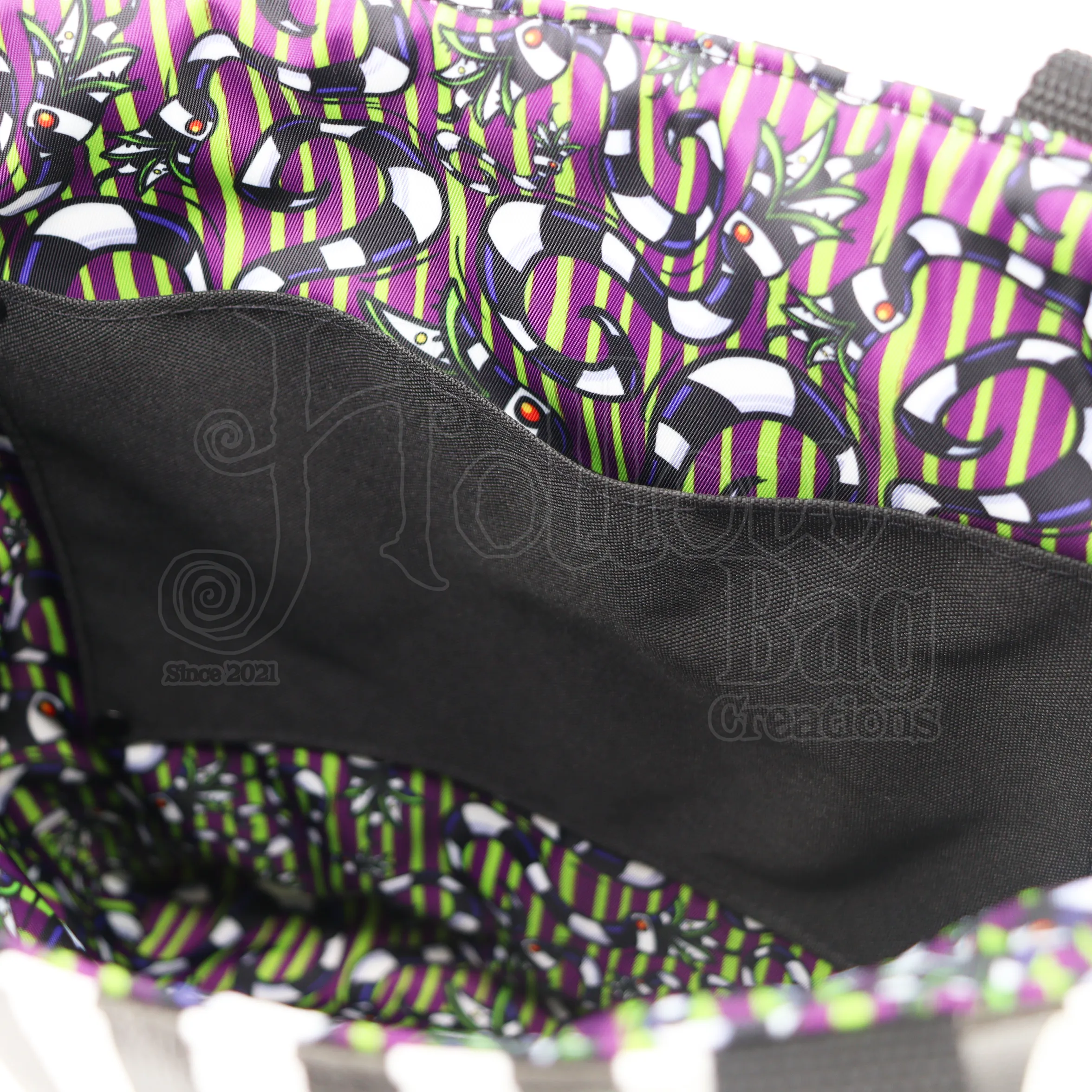 SM Tote - BJ Danger Noodles Striped & Green