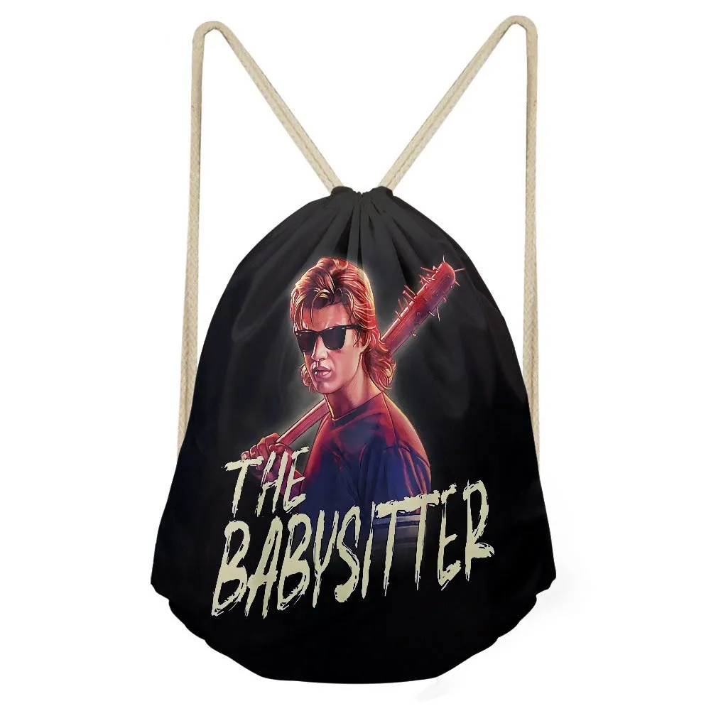 Stranger Things Hellfire Club Handbag Drawstring Pocket Shoulder Drawstring Backpack Bag
