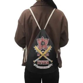 Stranger Things Hellfire Club Handbag Drawstring Pocket Shoulder Drawstring Backpack Bag