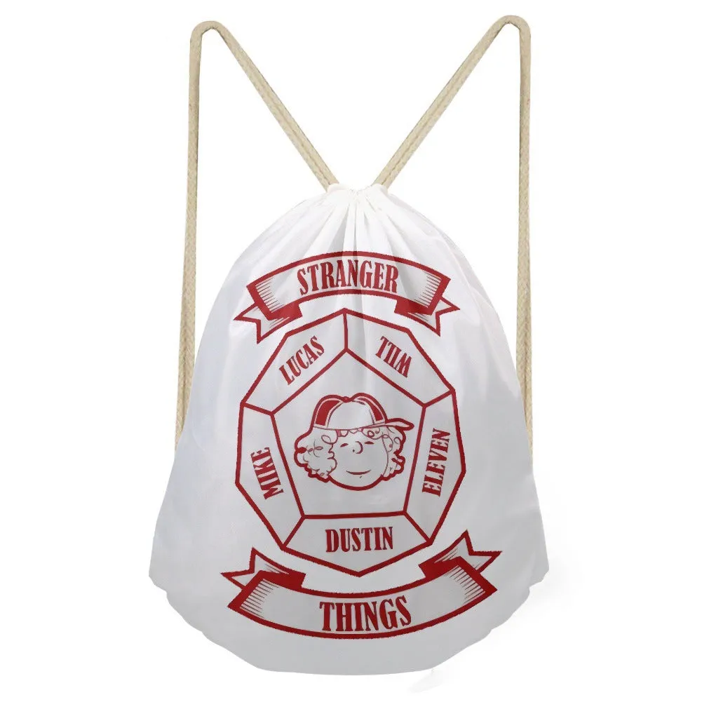 Stranger Things Hellfire Club Handbag Drawstring Pocket Shoulder Drawstring Backpack Bag