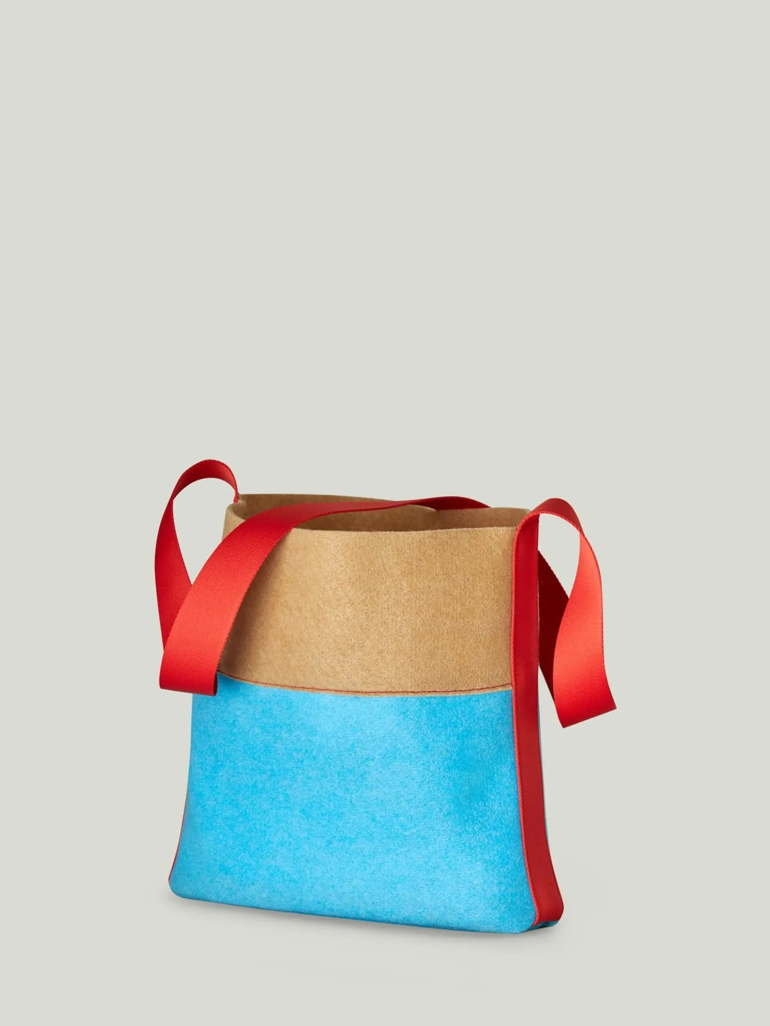 TURQUOISE BICOLOR BUCKET BAG