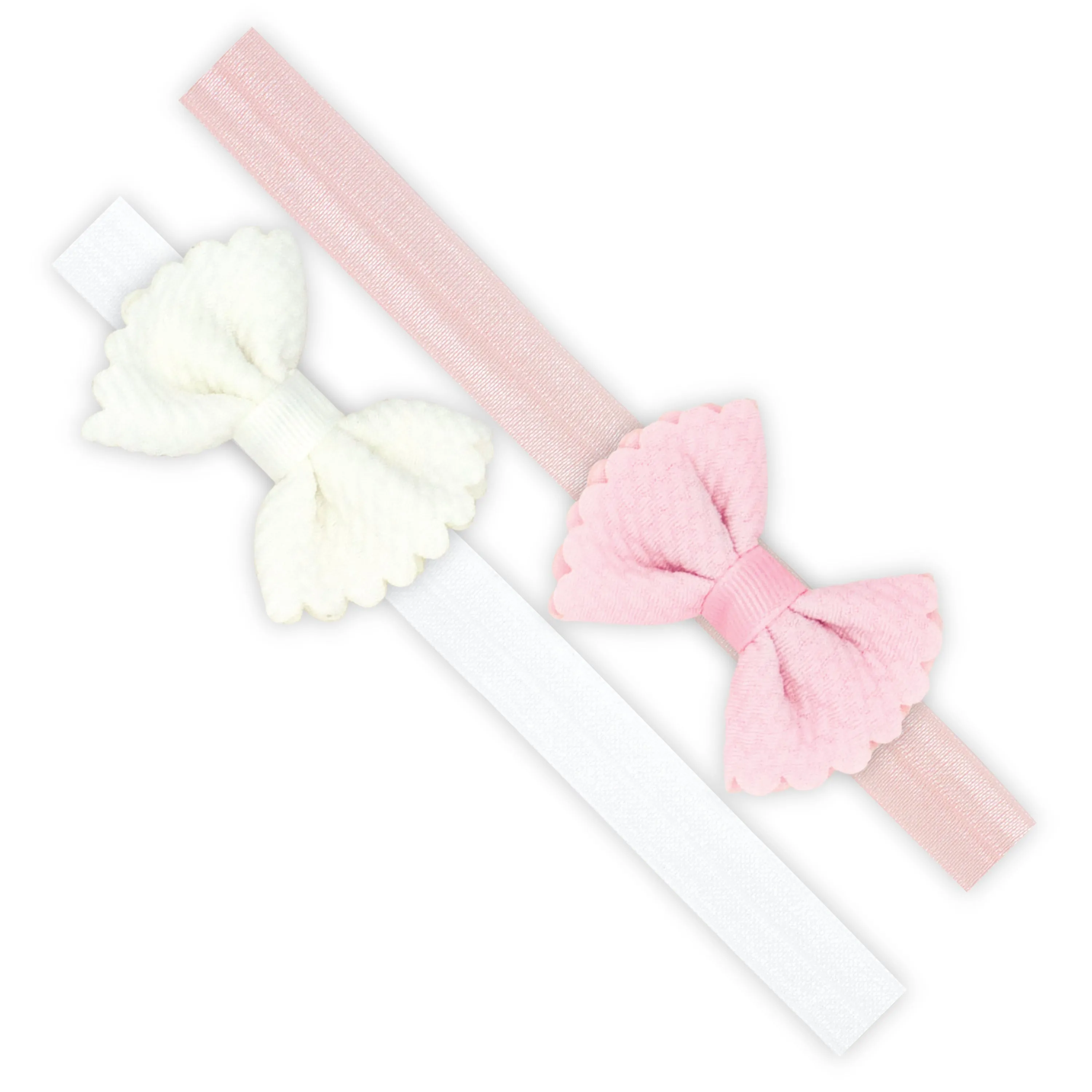Two Tiny Hair Bows on Elastic Band